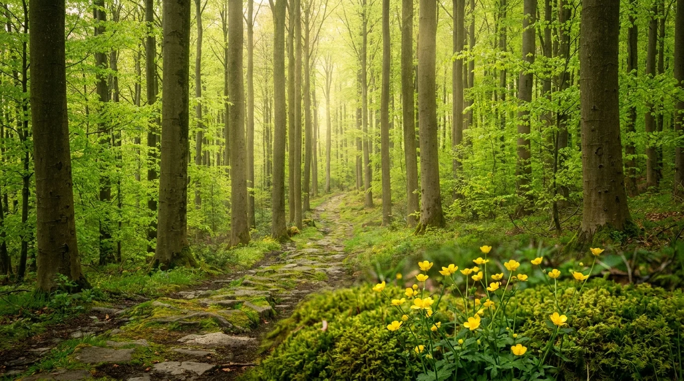 Chemin de promenade en forêt de la Gaume