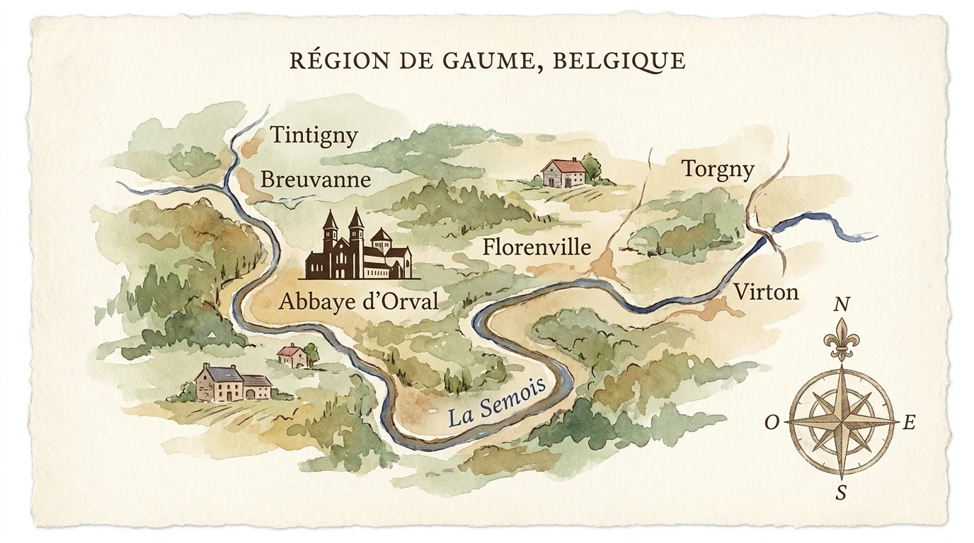 Carte aquarelle de la Gaume